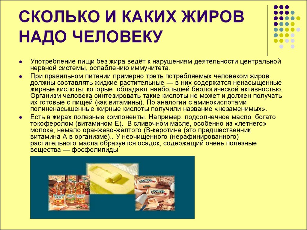 Проект жиры как продукт питания и химическое сырье